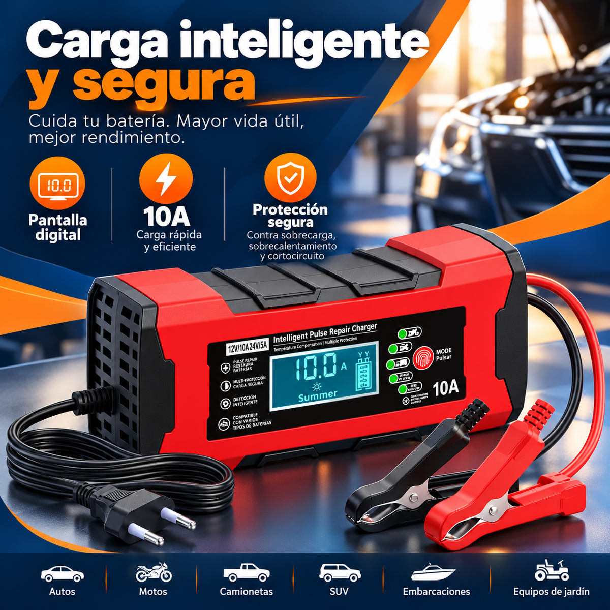 Cargador Inteligente 12V/24V 10A